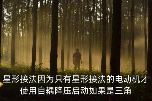 星形接法因?yàn)橹挥行切谓臃ǖ碾妱?dòng)機(jī)才使用自耦降壓?jiǎn)?dòng)如果是三角