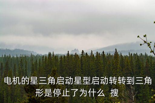 電機(jī)的星三角啟動(dòng)星型啟動(dòng)轉(zhuǎn)轉(zhuǎn)到三角形是停止了為什么  搜
