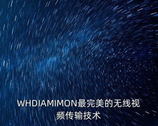 WHDIAMIMON最完美的無線視頻傳輸技術(shù)