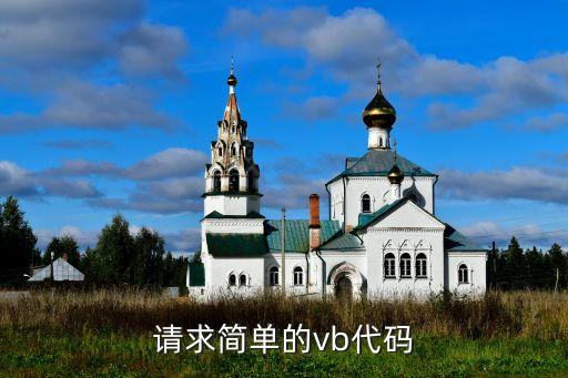 vb編程入門代碼，請求簡單的vb代碼