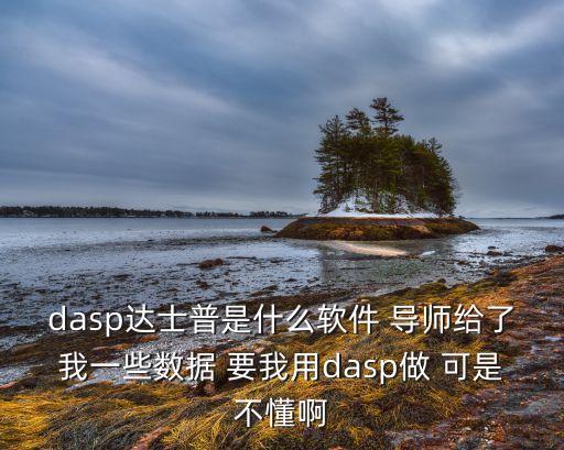 dasp達(dá)士普是什么軟件 導(dǎo)師給了我一些數(shù)據(jù) 要我用dasp做 可是不懂啊