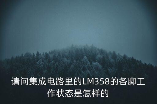 lm358引腳圖，請問集成電路里的LM358的各腳工作狀態(tài)是怎樣的