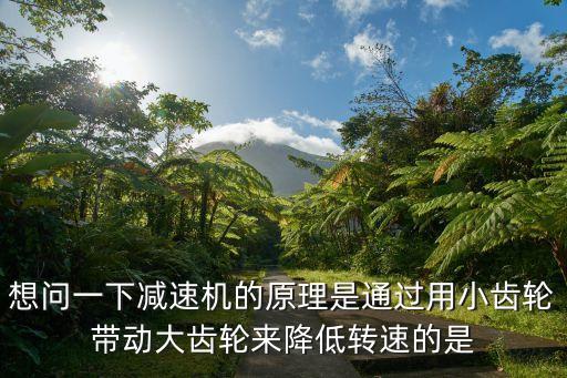 想問一下減速機(jī)的原理是通過用小齒輪帶動(dòng)大齒輪來降低轉(zhuǎn)速的是