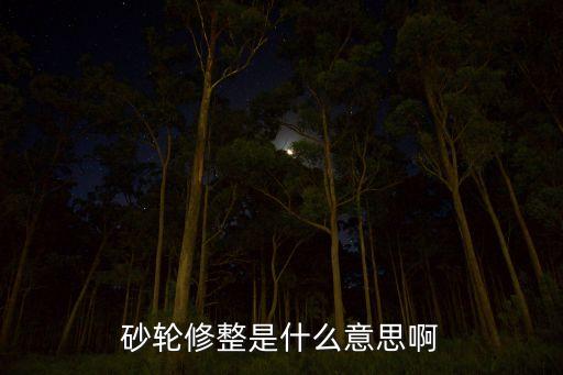 砂輪修整是什么意思啊