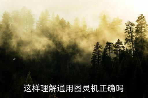 這樣理解通用圖靈機正確嗎