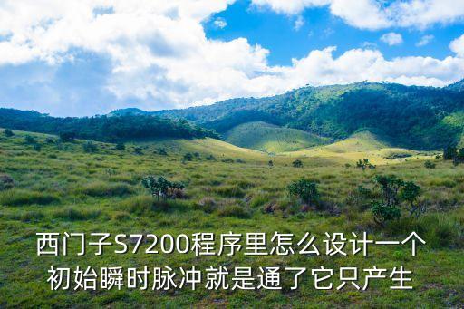 西門子S7200程序里怎么設計一個初始瞬時脈沖就是通了它只產(chǎn)生