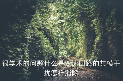 很學(xué)術(shù)的問題什么是變速回路的共模干擾怎樣消除