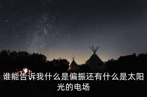 誰能告訴我什么是偏振還有什么是太陽光的電場