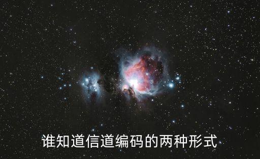 誰知道信道編碼的兩種形式
