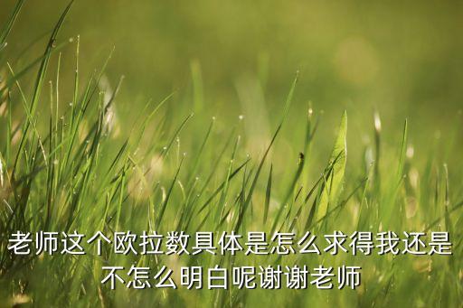 老師這個(gè)歐拉數(shù)具體是怎么求得我還是不怎么明白呢謝謝老師