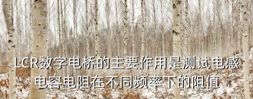 LCR數(shù)字電橋的主要作用是測試電感電容電阻在不同頻率下的阻值