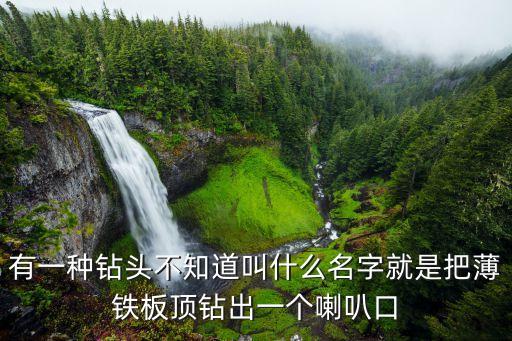 熱熔鉆，有一種鉆頭不知道叫什么名字就是把薄鐵板頂鉆出一個(gè)喇叭口