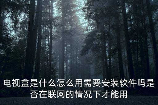 電視盒是什么怎么用需要安裝軟件嗎是否在聯(lián)網(wǎng)的情況下才能用