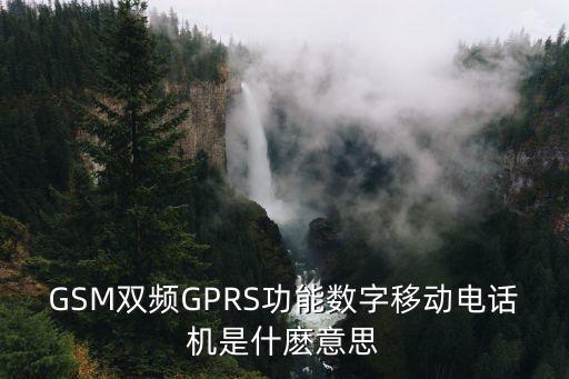 GSM雙頻GPRS功能數(shù)字移動電話機(jī)是什麼意思