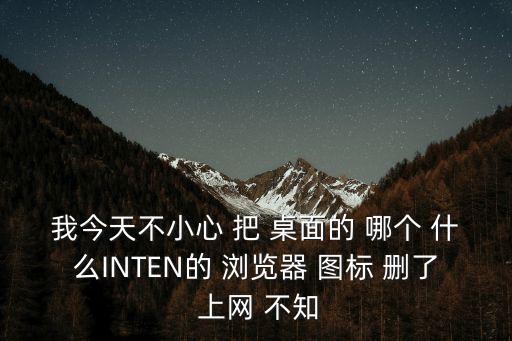 我今天不小心 把 桌面的 哪個(gè) 什么INTEN的 瀏覽器 圖標(biāo) 刪了 上網(wǎng) 不知