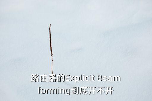 路由器的Explicit Beamforming到底開不開