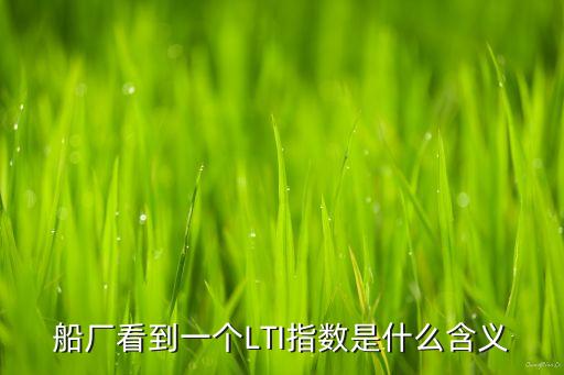 船廠看到一個LTI指數(shù)是什么含義