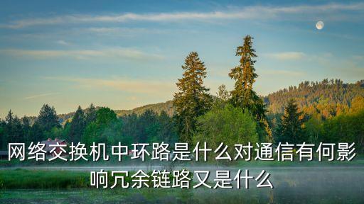 網(wǎng)絡(luò)交換機(jī)中環(huán)路是什么對通信有何影響冗余鏈路又是什么