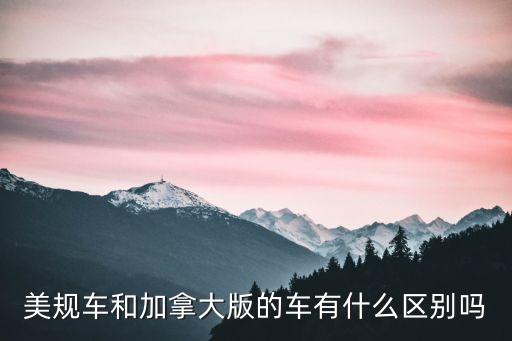 美規(guī)車和加拿大版的車有什么區(qū)別嗎