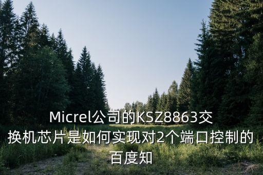 Micrel公司的KSZ8863交換機芯片是如何實現(xiàn)對2個端口控制的百度知