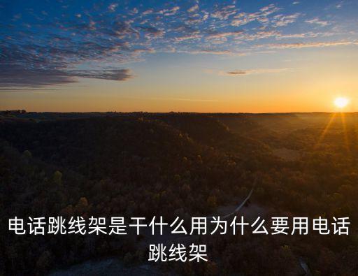 電話跳線架是干什么用為什么要用電話跳線架