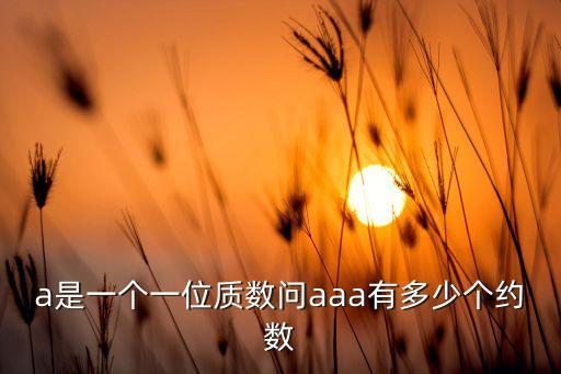 a是一個(gè)一位質(zhì)數(shù)問(wèn)aaa有多少個(gè)約數(shù)