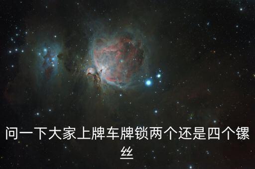 問一下大家上牌車牌鎖兩個還是四個鏍絲