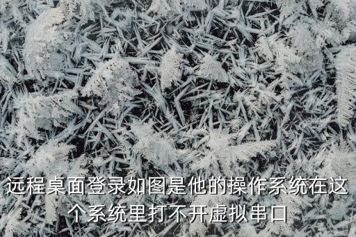 VSPD，遠(yuǎn)程桌面登錄如圖是他的操作系統(tǒng)在這個(gè)系統(tǒng)里打不開虛擬串口