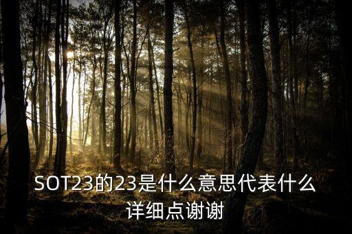 SOT23的23是什么意思代表什么詳細點謝謝