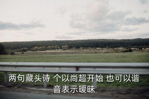 兩句藏頭詩(shī) 個(gè)以尚超開始 也可以諧音表示曖昧