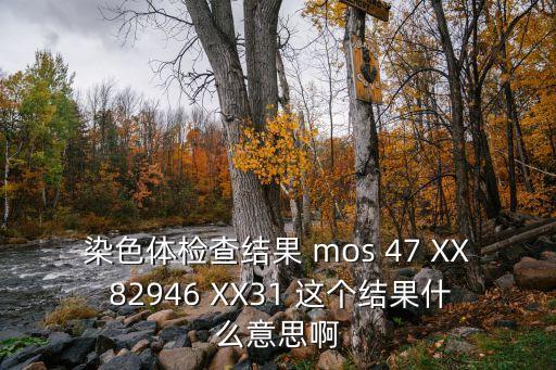 染色體檢查結(jié)果 mos 47 XX 82946 XX31 這個結(jié)果什么意思啊