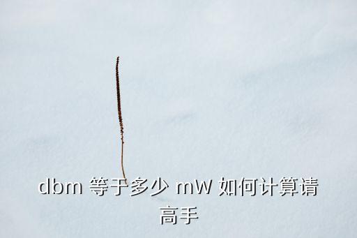 dbm 等于多少 mW 如何計算請高手