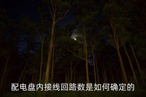 配電盤內(nèi)接線回路數(shù)是如何確定的