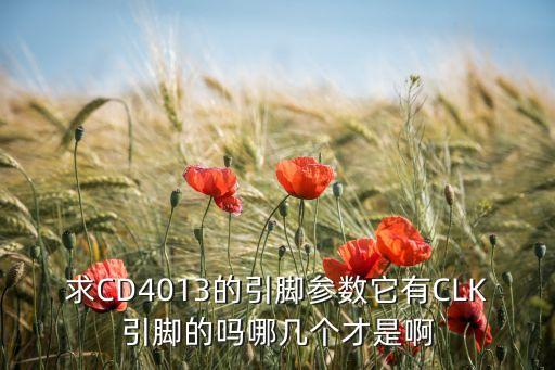 求CD4013的引腳參數(shù)它有CLK引腳的嗎哪幾個才是啊