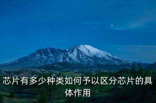 芯片有多少種類如何予以區(qū)分芯片的具體作用