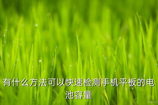 有什么方法可以快速檢測手機平板的電池容量