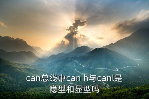 canl，can總線中can h與canl是隱型和顯型嗎