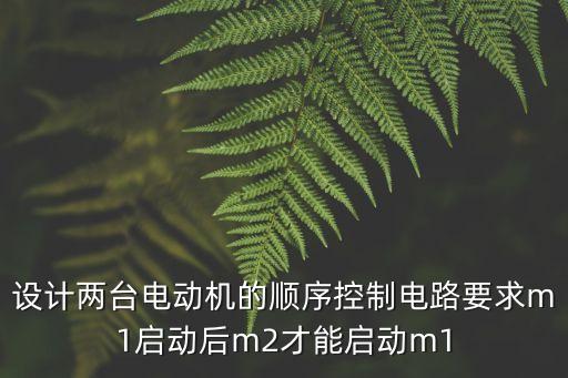 順序控制，設(shè)計(jì)兩臺(tái)電動(dòng)機(jī)的順序控制電路要求m1啟動(dòng)后m2才能啟動(dòng)m1