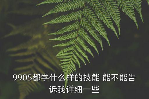 9905都學(xué)什么樣的技能 能不能告訴我詳細(xì)一些