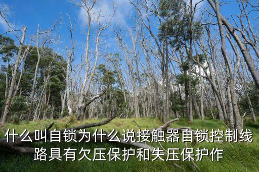 什么叫自鎖為什么說接觸器自鎖控制線路具有欠壓保護(hù)和失壓保護(hù)作