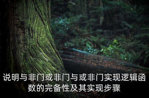 說(shuō)明與非門或非門與或非門實(shí)現(xiàn)邏輯函數(shù)的完備性及其實(shí)現(xiàn)步驟
