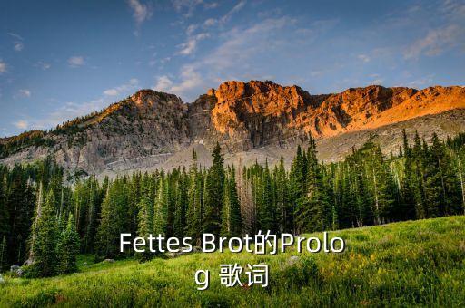 Fettes Brot的Prolog 歌詞