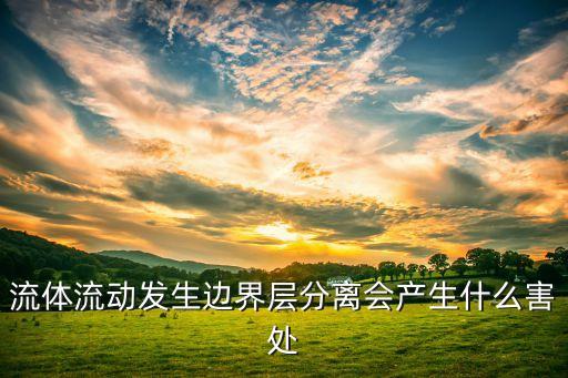 流體流動(dòng)發(fā)生邊界層分離會(huì)產(chǎn)生什么害處