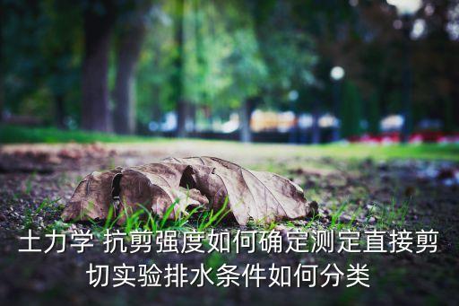 土力學 抗剪強度如何確定測定直接剪切實驗排水條件如何分類