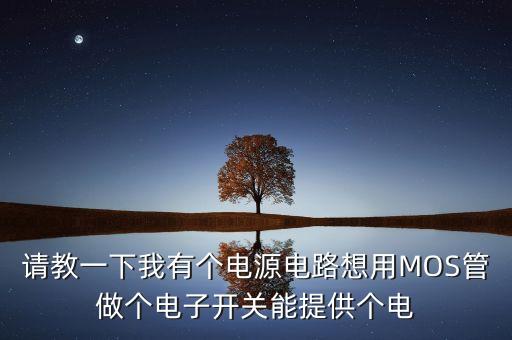請教一下我有個電源電路想用MOS管做個電子開關(guān)能提供個電