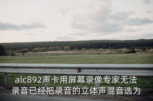 alc892聲卡用屏幕錄像專家無法錄音已經把錄音的立體聲混音選為