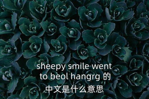 sheepy smile went to beol hangrg 的中文是什么意思