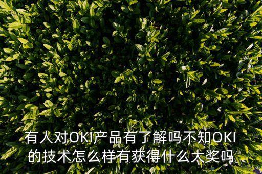 有人對(duì)OKI產(chǎn)品有了解嗎不知OKI的技術(shù)怎么樣有獲得什么大獎(jiǎng)嗎