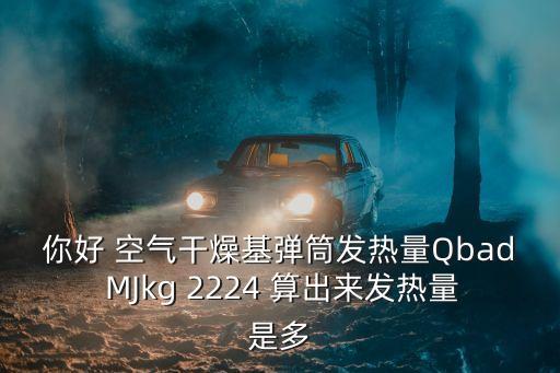 你好 空氣干燥基彈筒發(fā)熱量Qbad MJkg 2224 算出來發(fā)熱量是多