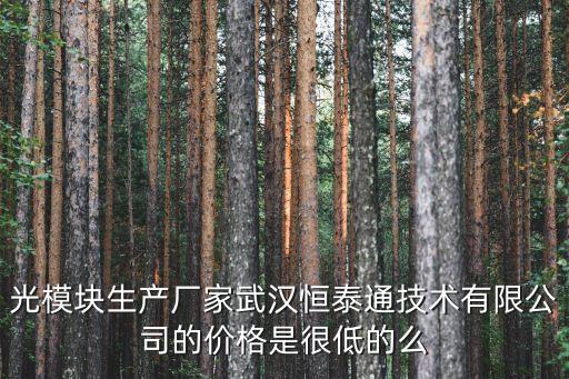 光模塊價格，光模塊生產(chǎn)廠家武漢恒泰通技術(shù)有限公司的價格是很低的么